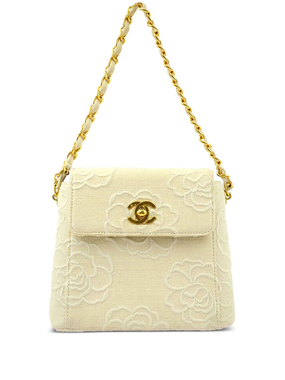 CHANEL 1998 Camellia embroidered shoulder bag Women