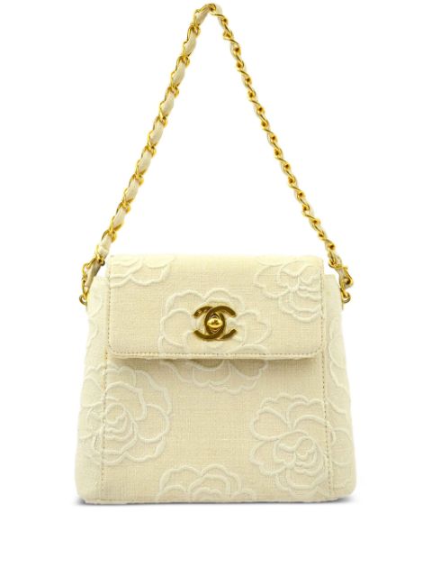 HOT SALE CHANEL 1998 Camellia embroidered shoulder bag Women