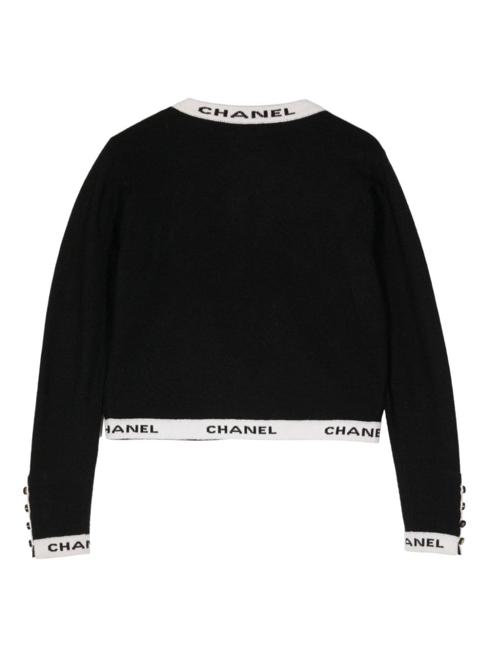 CHANEL Pre-Owned 1995 logo-trim cardigan set - Zwart