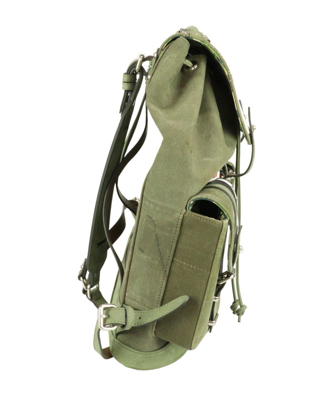 Shop Readymade X A Bathing Ape® Buckled Canvas Backpack In Green