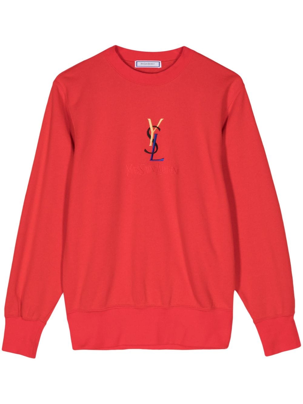 Pre-owned Saint Laurent 1990-2000s Logo-embroidered Sweatshirt In Red