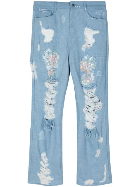 Collina Strada jeans con efecto envejecido y lentejuelas