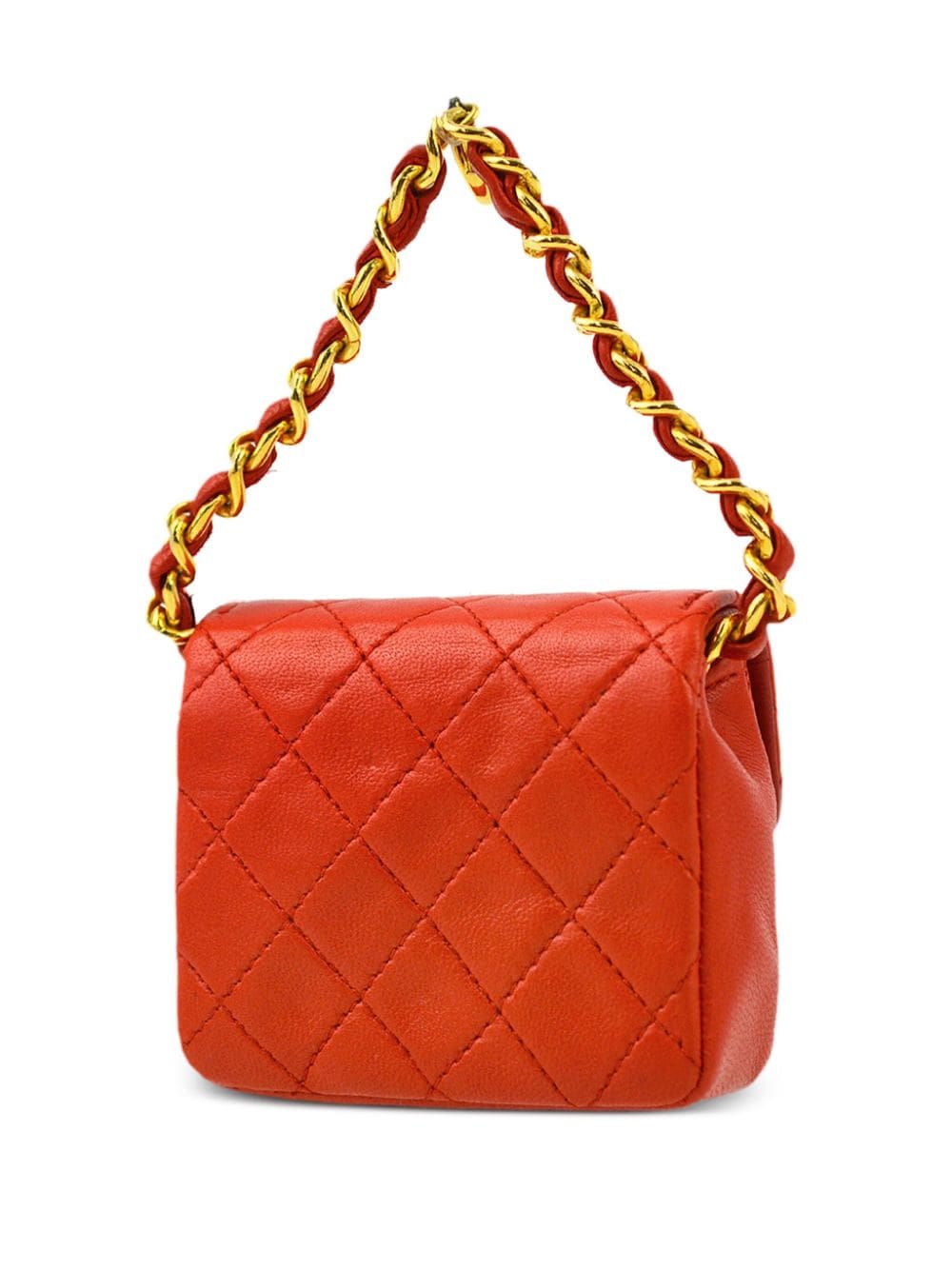 Pre-owned Chanel 1990-2000s Mini Diamond-quilted Flap Pouch In Red