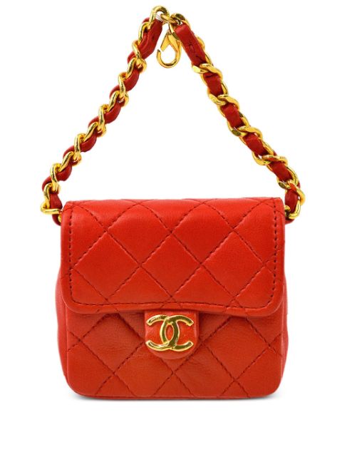 CHANEL 1990-2000s mini diamond-quilted flap pouch Women