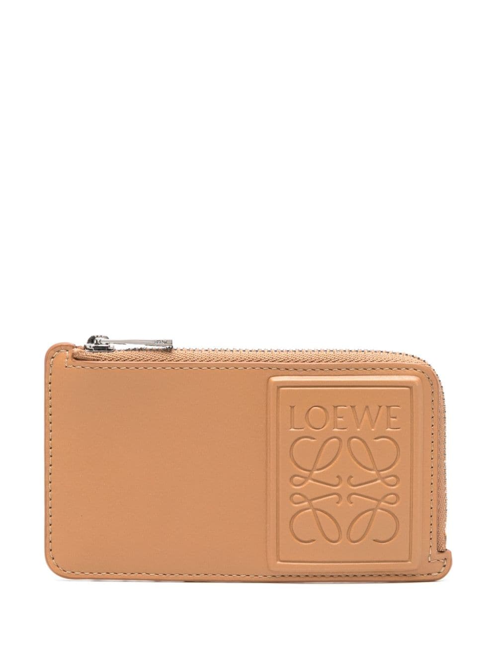 LOEWE Anagram-debossed leather card holder - Bruin