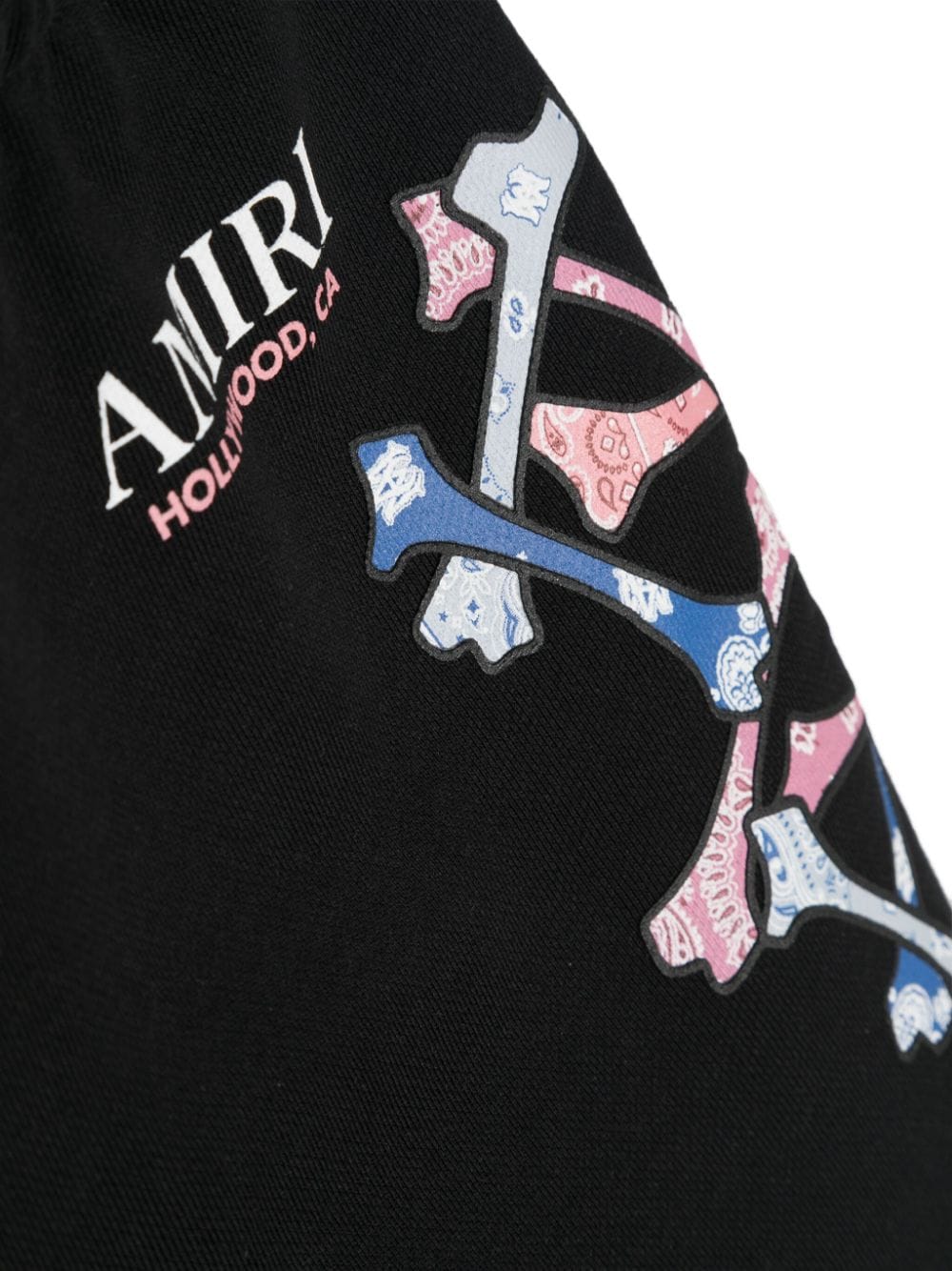 Shop Amiri Bone-print Cotton Shorts In Black