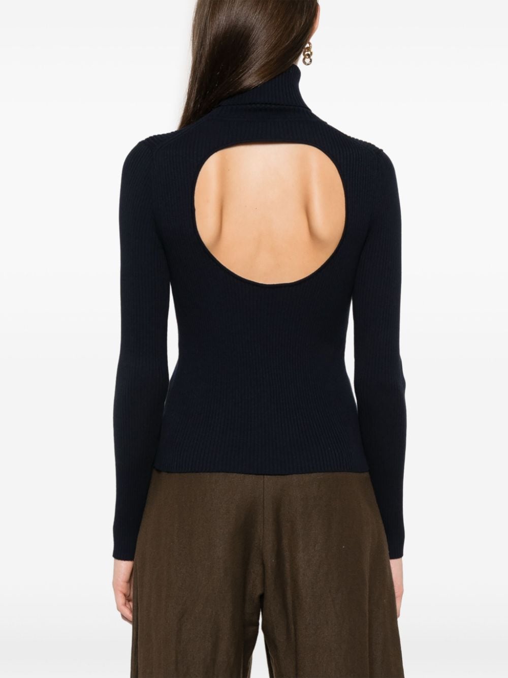 Shop P.a.r.o.s.h Cut-out Sweater In Blue