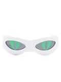 Charles Jeffrey Loverboy Neko rectangle-frame sunglasses - White