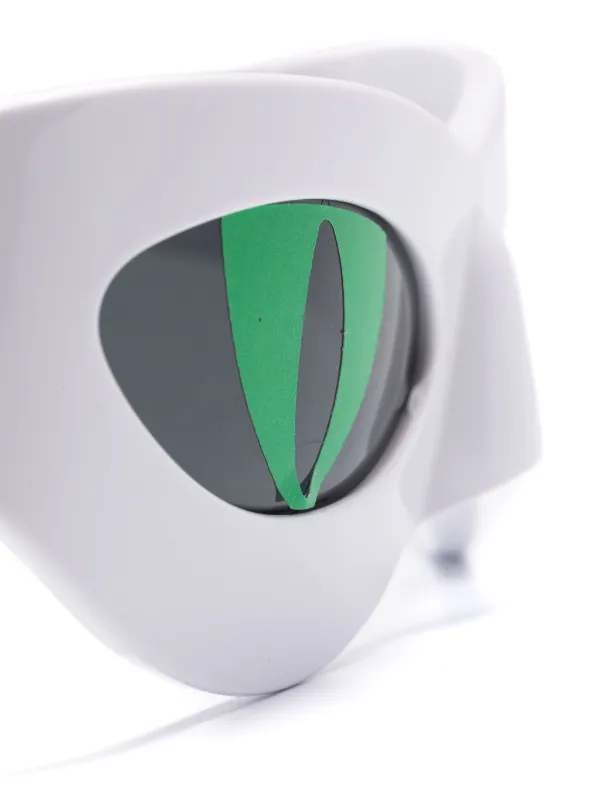 Charles Jeffrey Loverboy Neko rectangle-frame Sunglasses | White