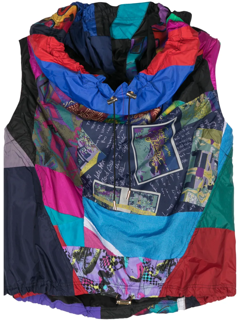AZ FACTORY hoodie sin mangas con diseño patchwork | rojo | Image 1