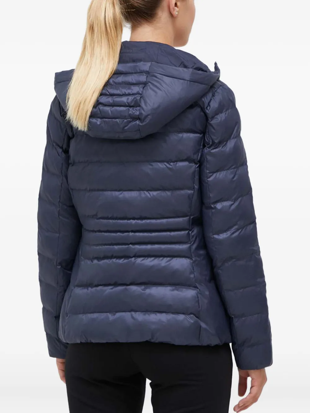 Ea7 Hooded Logo Jacket In Blue