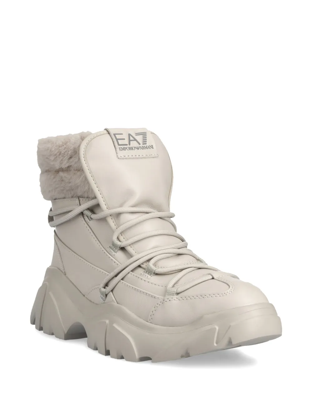 Ea7 Emporio Armani leather boots - Beige