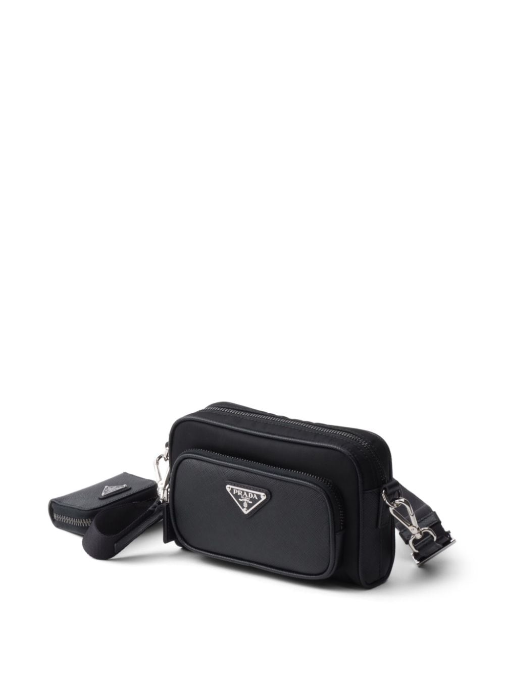 Shop Prada Saffiano Leather Shoulder Bag In Schwarz