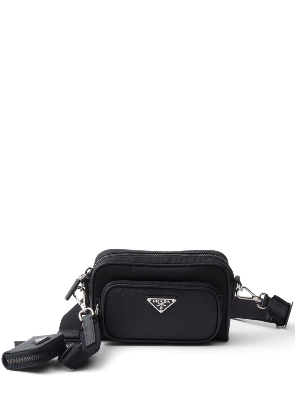 Shop Prada Saffiano Leather Shoulder Bag In Schwarz