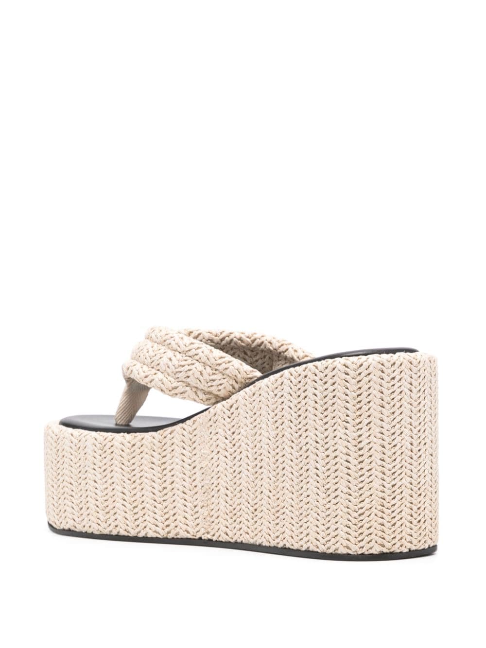 Shop Coperni 95mm Raffia Wedge Sandals In Nude