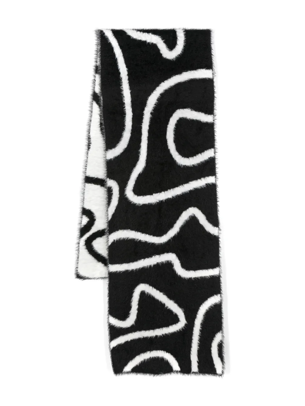 Az Factory Two-tone Jacquard Scarf In Black