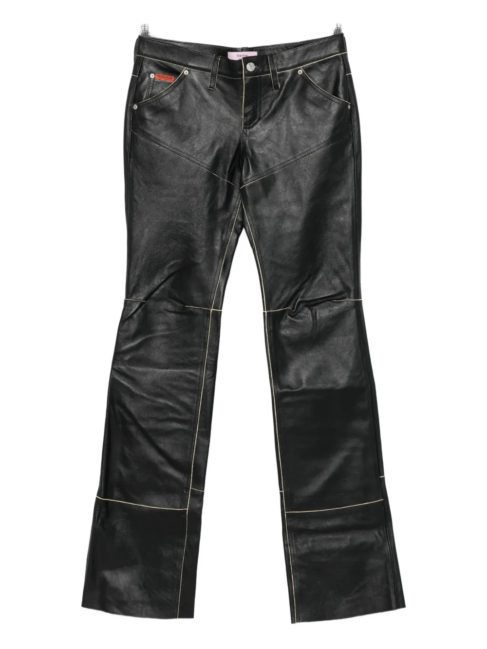 Martine Rose Pantaloni con inserti in pelle - Nero