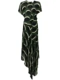 colville graphic-print draped midi dress - Green