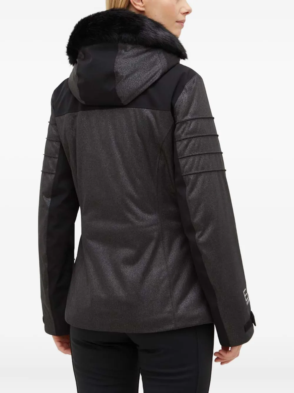 Ea7 Hooded Logo Jacket In Black