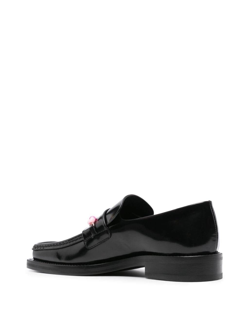 Shop Martine Rose Beaded Square-toe Loafers In Black