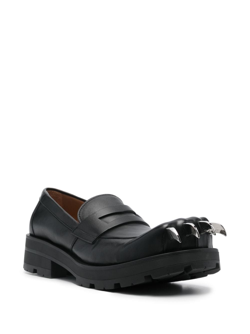 Shop Charles Jeffrey Loverboy Moggies Claw-detailing Loafers In Black