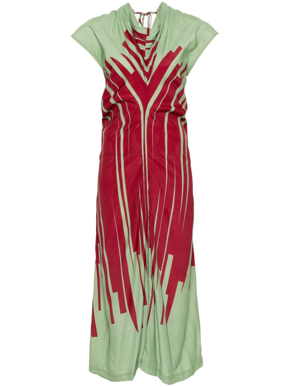 Colville Abstract-pattern Crepe Dress In Green