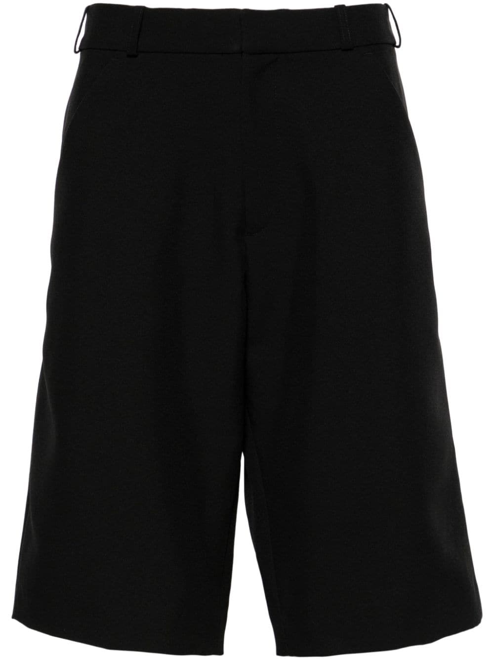Coperni Logo-plaque Tailored Bermuda Shorts In Black