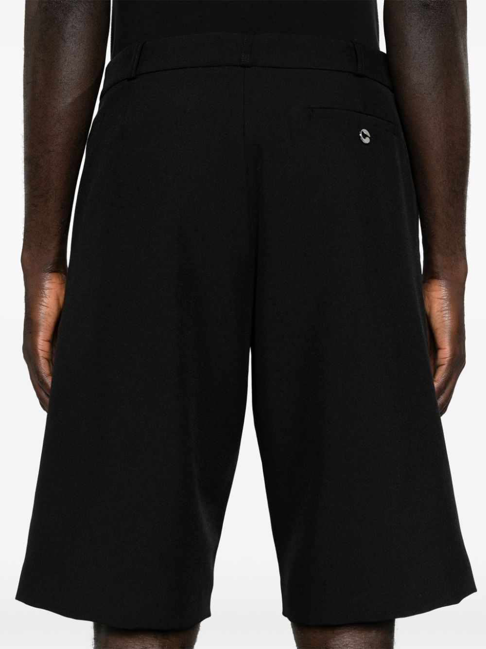 Shop Coperni Logo-plaque Tailored Bermuda Shorts In Black