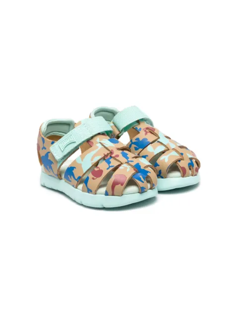 Camper Kids Oruga sea-print leather sandals