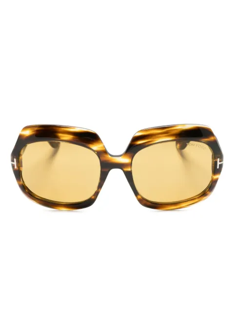 TOM FORD Eyewear tortoiseshell-effect oversize-frame sunglasses