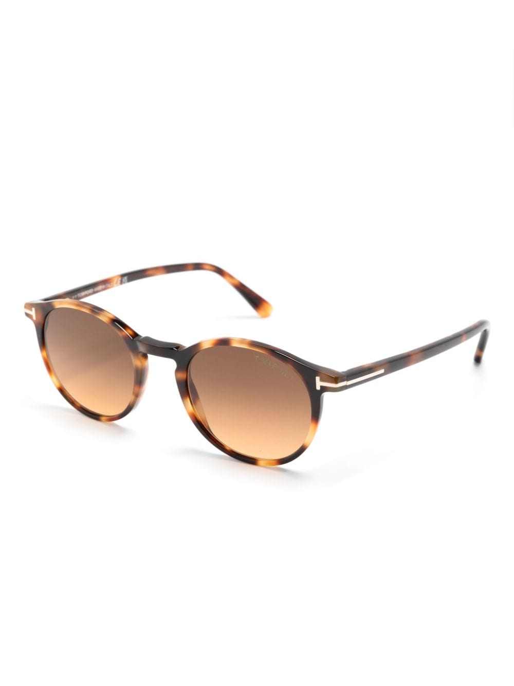 Shop Tom Ford Andrea Round-frame Sunglasses In Brown