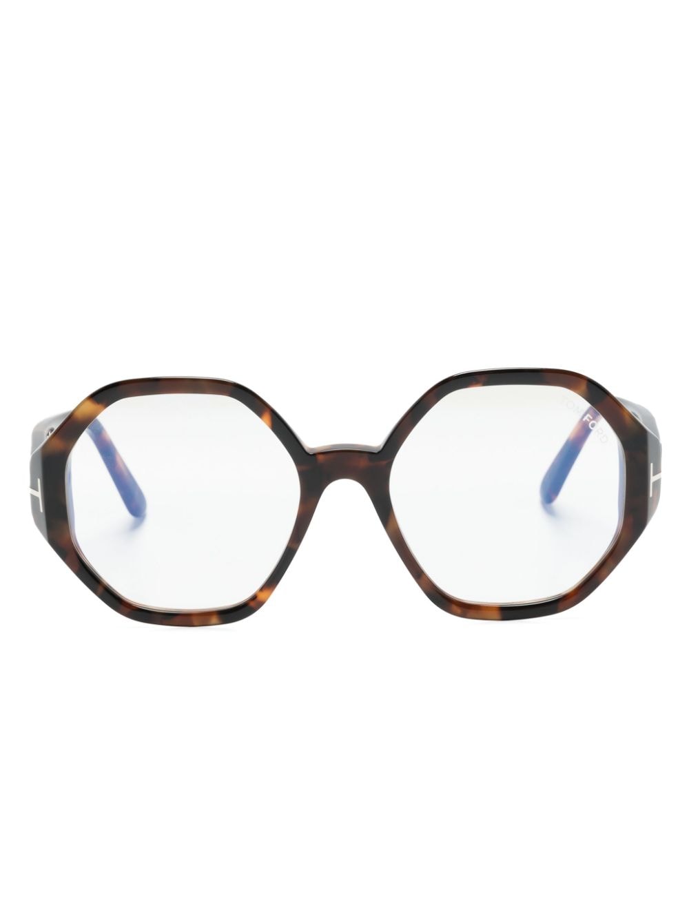 geometric-frame glasses