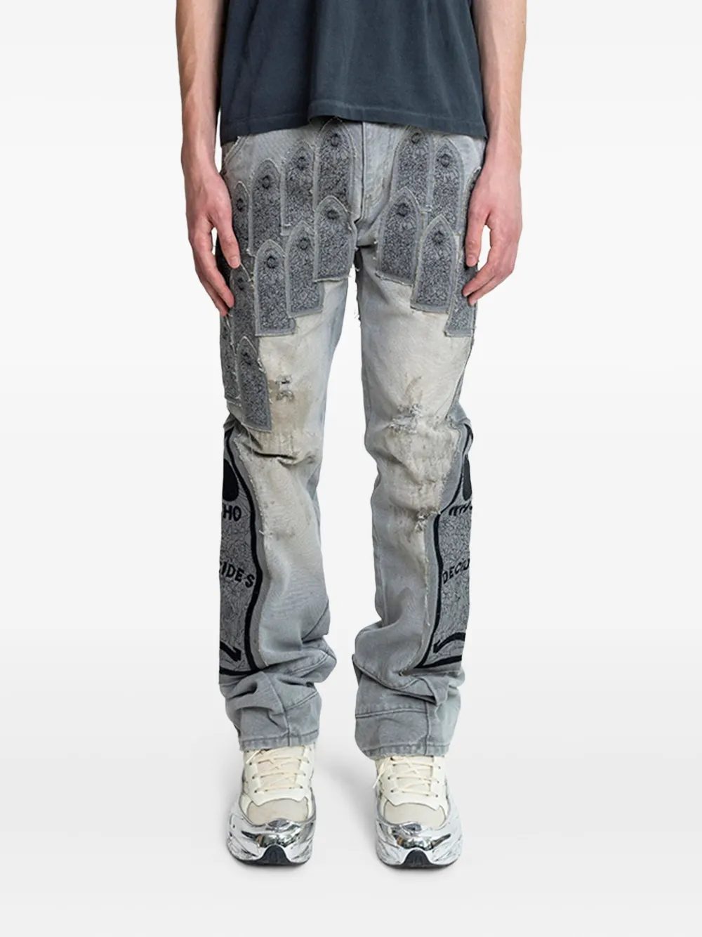 Who Decides War Arch embroidered jeans | Grey | Image 1