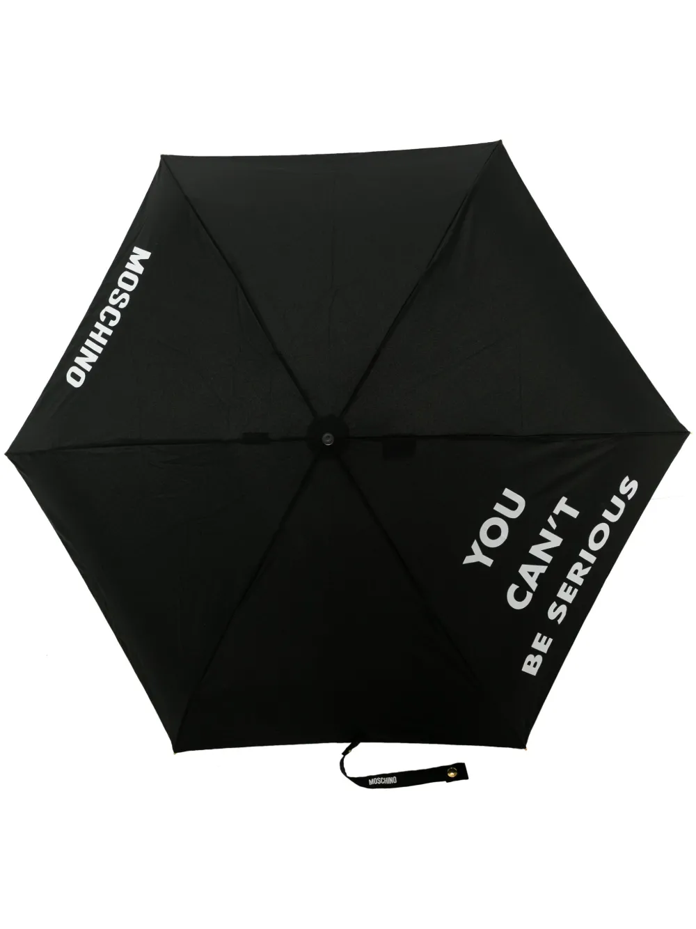 Moschino slogan-print foldable umbrella | Black | Image 1