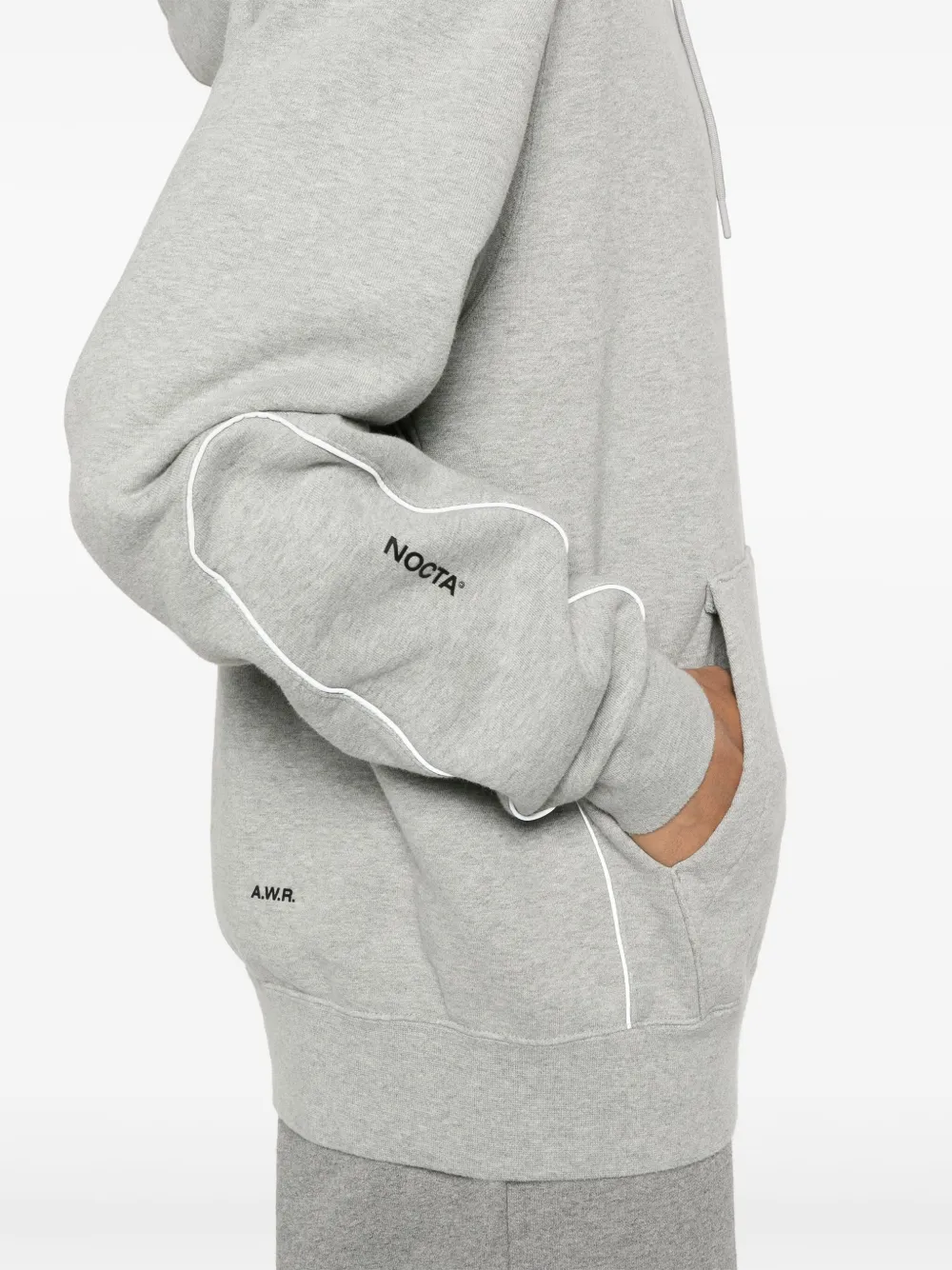 Shop Nike Nocta Swoosh-logo Hoodie In Grey