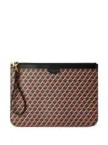 TAMMY & BENJAMIN monogram-pattern canvas clutch bag - Black