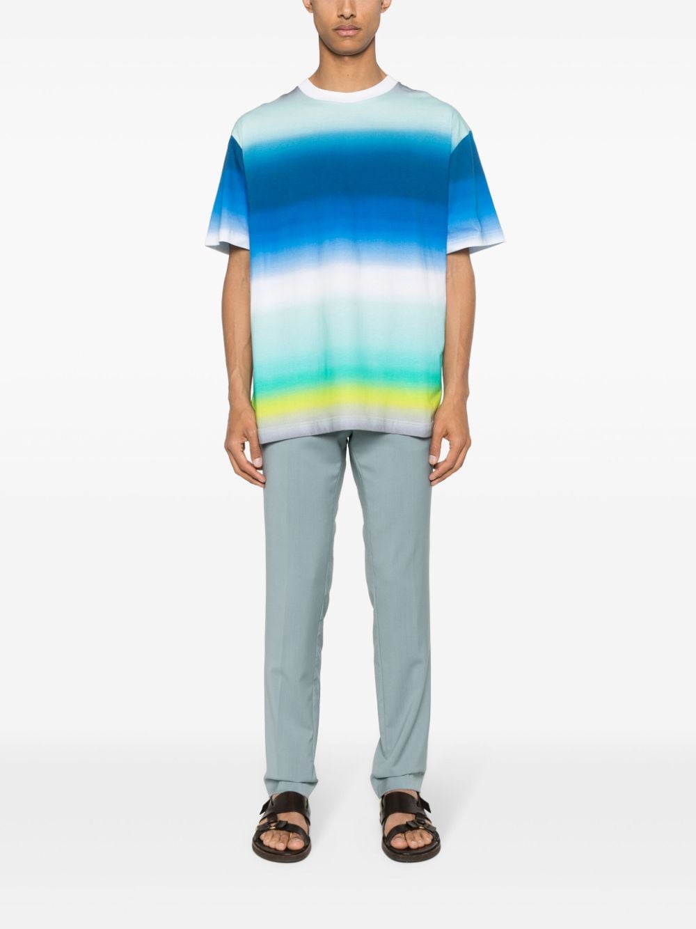 Missoni ombré-print cotton T-shirt Blauw