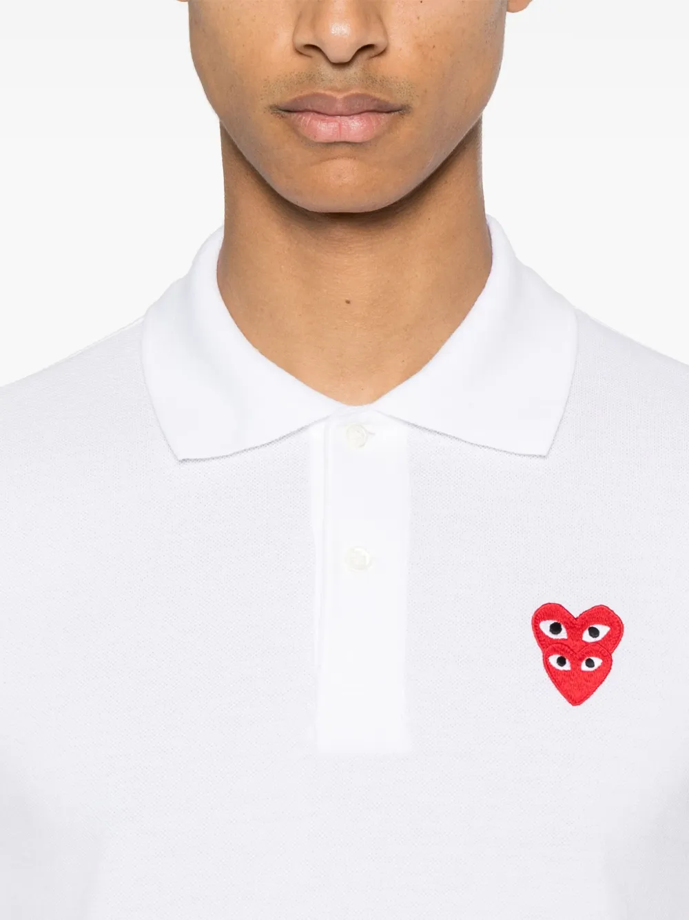 Comme Des Garçons Play Poloshirt met hartpatch Wit