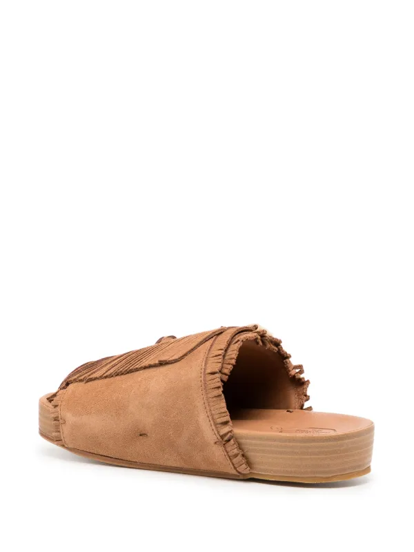 Visvim Christo Shaman Folk Suede Slides - Farfetch