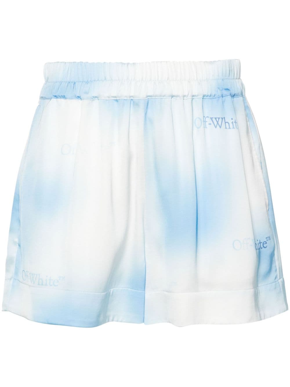 Off-white Logo-print Gradient Shorts In Blau