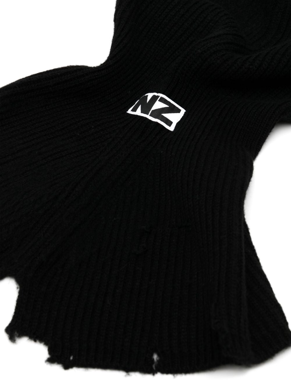 Shop Natasha Zinko Distressed Knitted Hood In Black