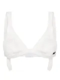 Natasha Zinko logo-embroidered ribbed bra - White