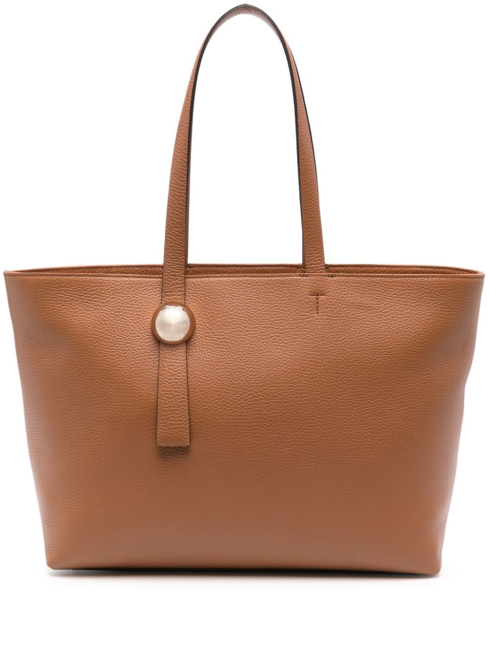 Furla Logo-hardware Leather Tote Bag In Brown