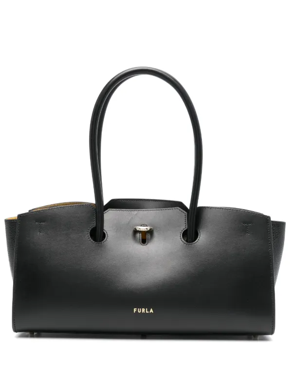 Furla Genesi Leather Tote Bag Black FARFETCH AU