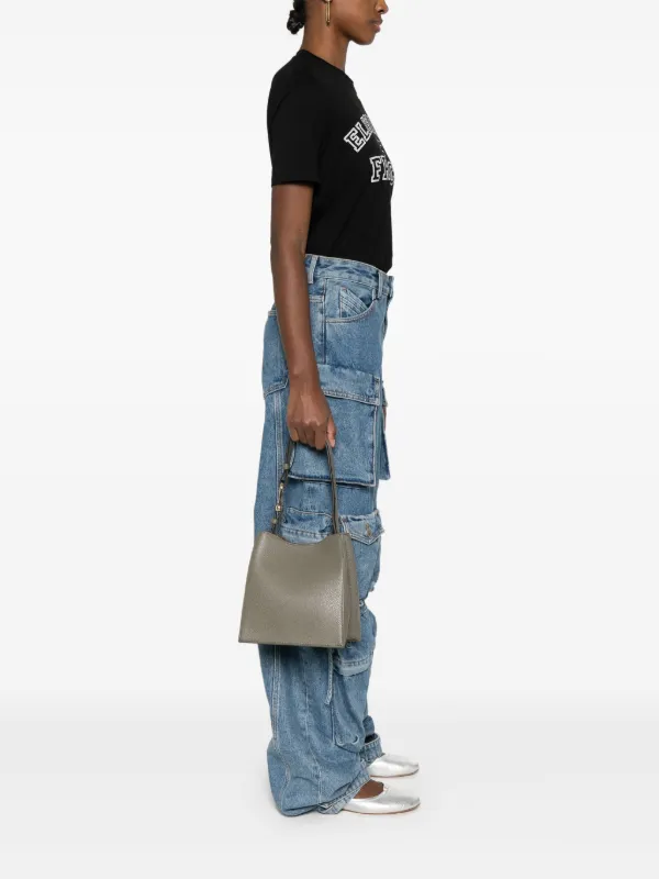 Furla Mini Nuvola Leather Bucket Bag | Grey | FARFETCH