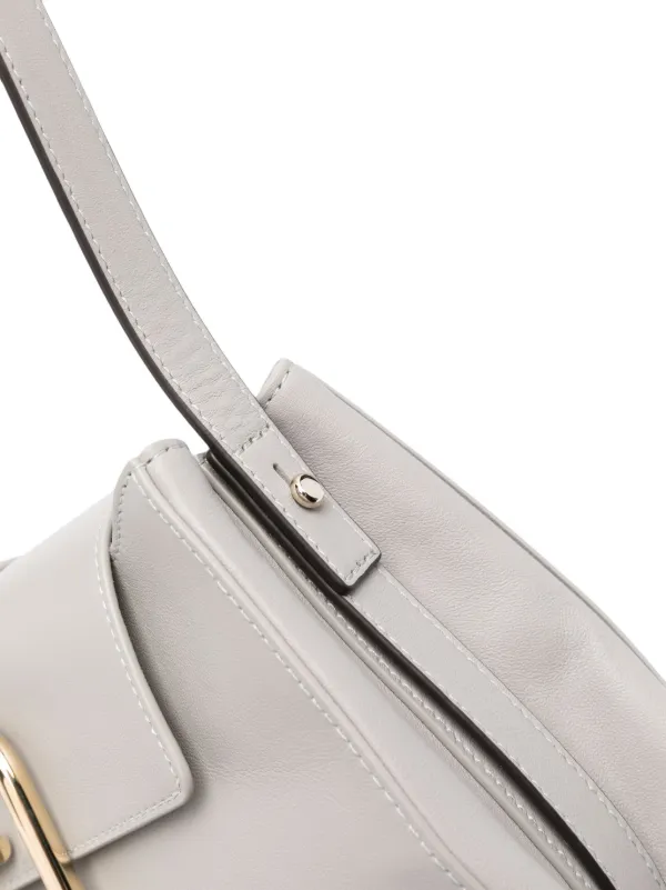 FURLA グレー ハンドバッグ　ショルダーストラップ付 FURLA グレージュ ハンドバッグ ショルダーストラップ付き