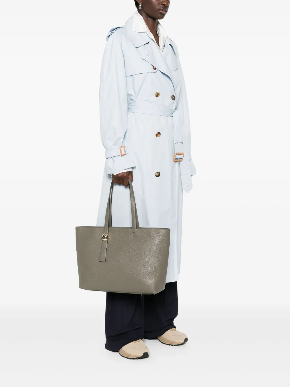 Furla Sfera leren shopper - Groen