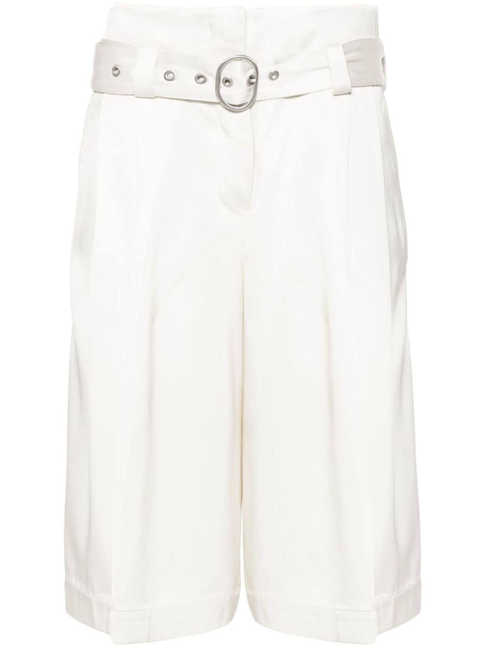 Jil Sander High-waist Satin Shorts In Neutrals