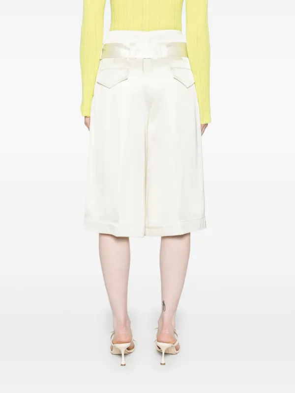 Jil Sander ハイウエスト サテンショートパンツ | ニュートラル