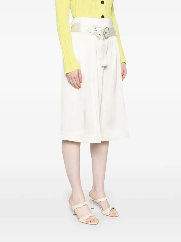 Jil Sander ハイウエスト サテンショートパンツ | ニュートラル